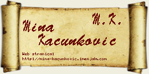 Mina Kačunković vizit kartica
